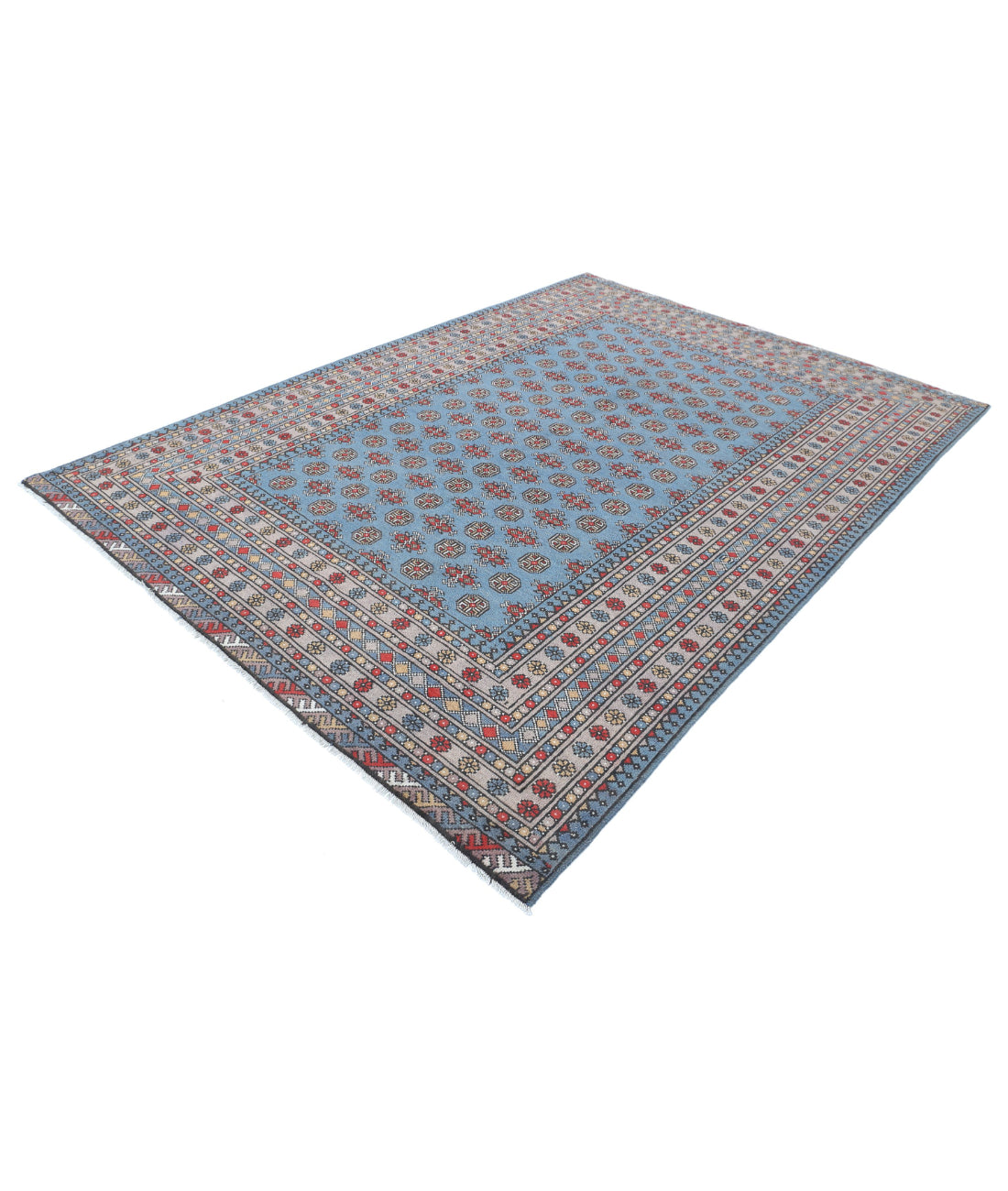 Revival 6'8'' X 9'7'' Hand-Knotted Wool Rug 6'8'' x 9'7'' (200 X 288) / Blue / Taupe