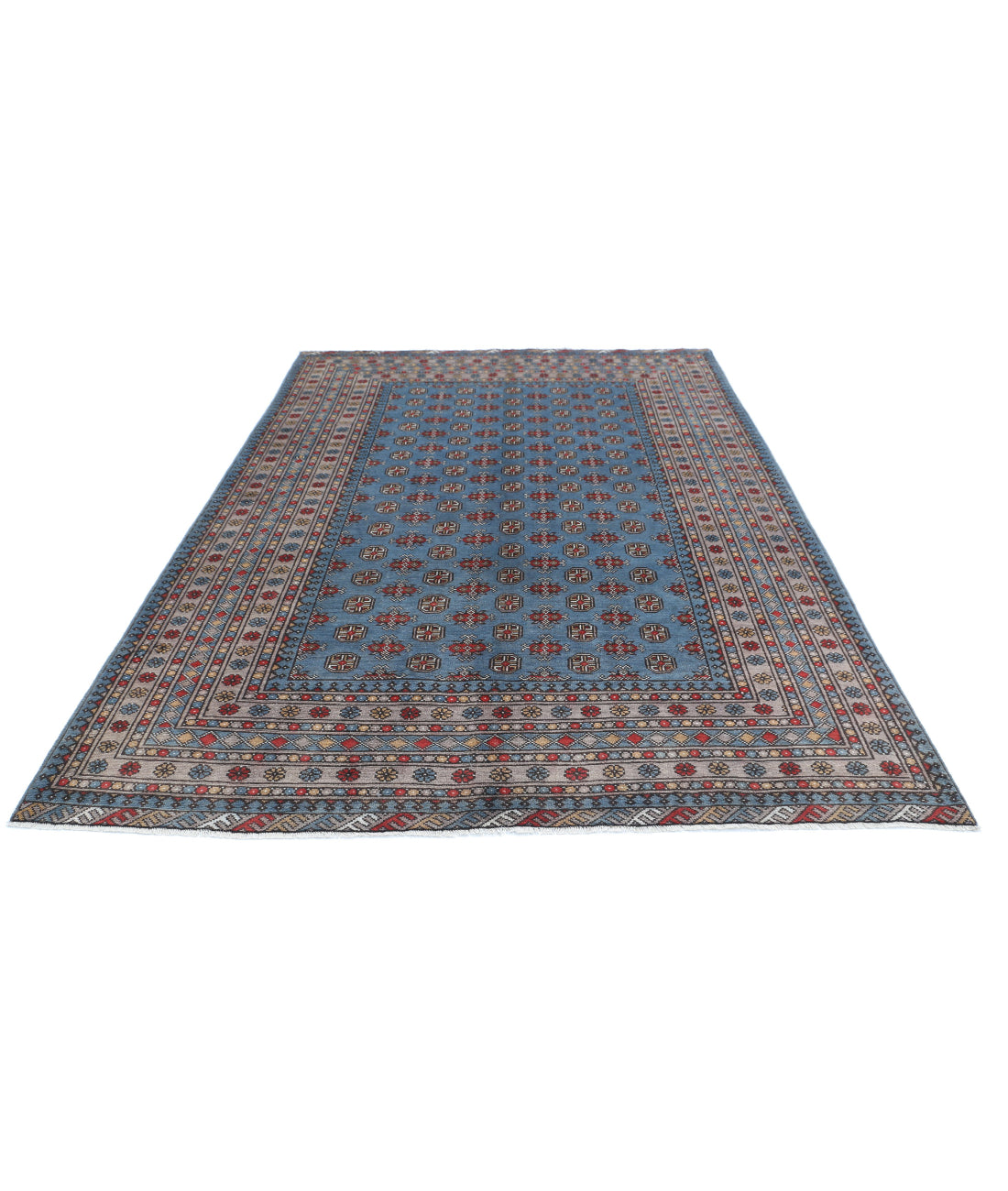 Revival 6'8'' X 9'7'' Hand-Knotted Wool Rug 6'8'' x 9'7'' (200 X 288) / Blue / Taupe