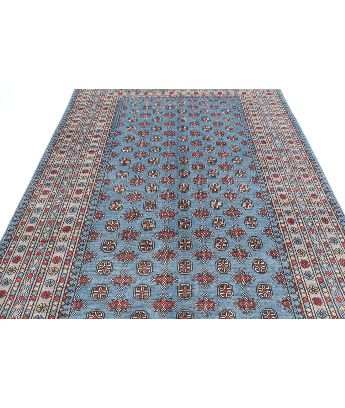 Revival 6'8'' X 9'7'' Hand-Knotted Wool Rug 6'8'' x 9'7'' (200 X 288) / Blue / Taupe