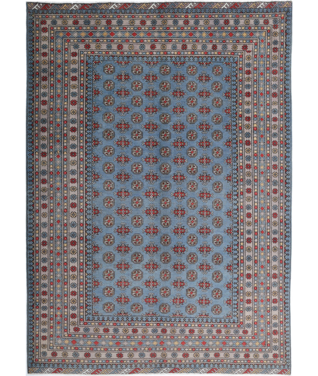 Revival 6'8'' X 9'7'' Hand-Knotted Wool Rug 6'8'' x 9'7'' (200 X 288) / Blue / Taupe