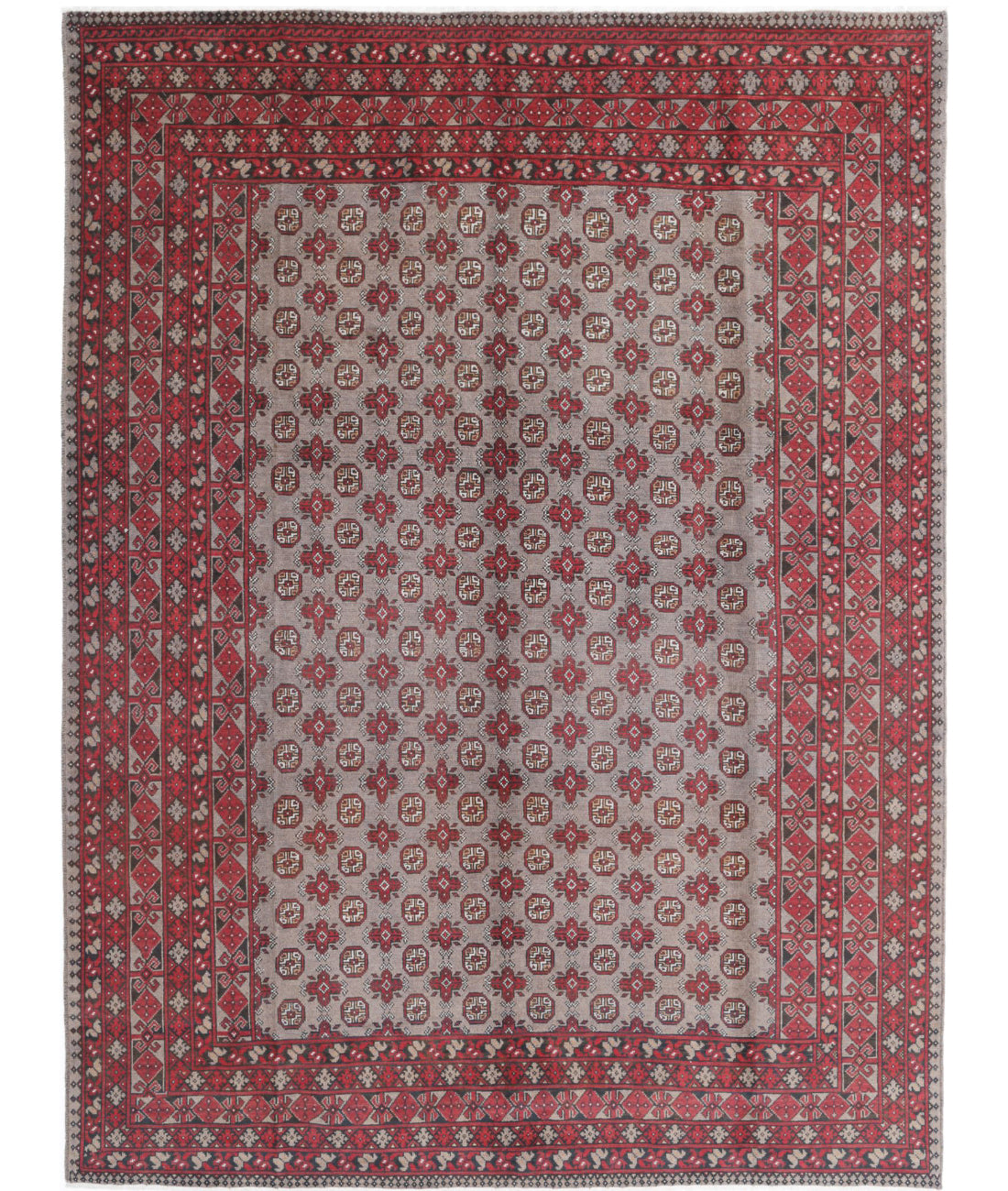 Revival 8'2'' X 10'11'' Hand-Knotted Wool Rug 8'2'' x 10'11'' (245 X 328) / Grey / Red