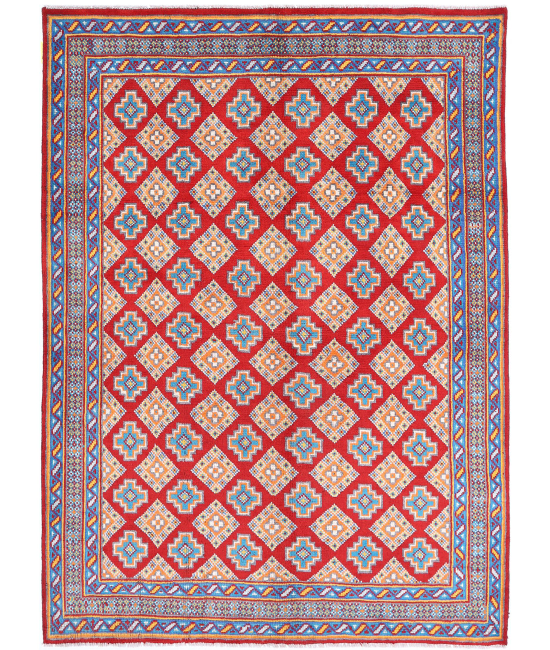 Revival 5'1'' X 7'1'' Hand-Knotted Wool Rug 5'1'' x 7'1'' (153 X 213) / Red / Blue