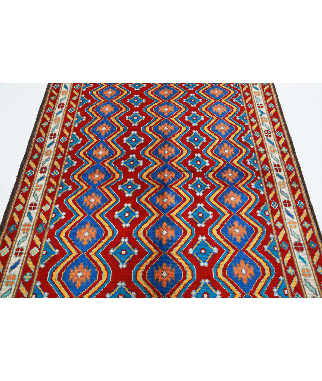 Revival 5'0'' X 6'4'' Hand-Knotted Wool Rug 5'0'' x 6'4'' (150 X 190) / Red / Ivory