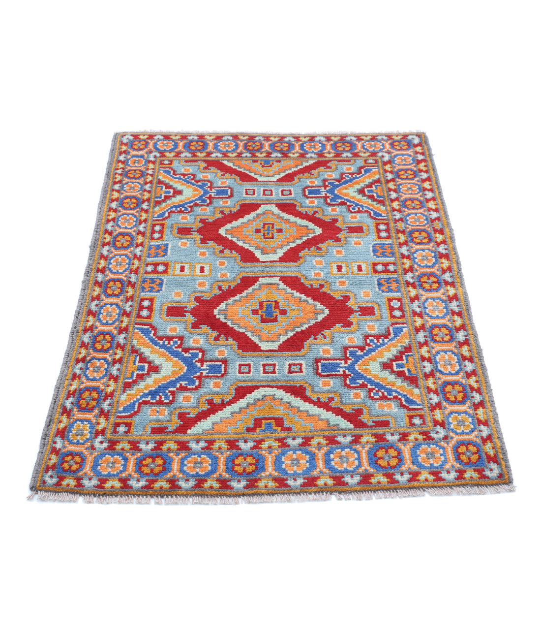 Revival 2'8'' X 3'11'' Hand-Knotted Wool Rug 2'8'' x 3'11'' (80 X 118) / Blue / Red