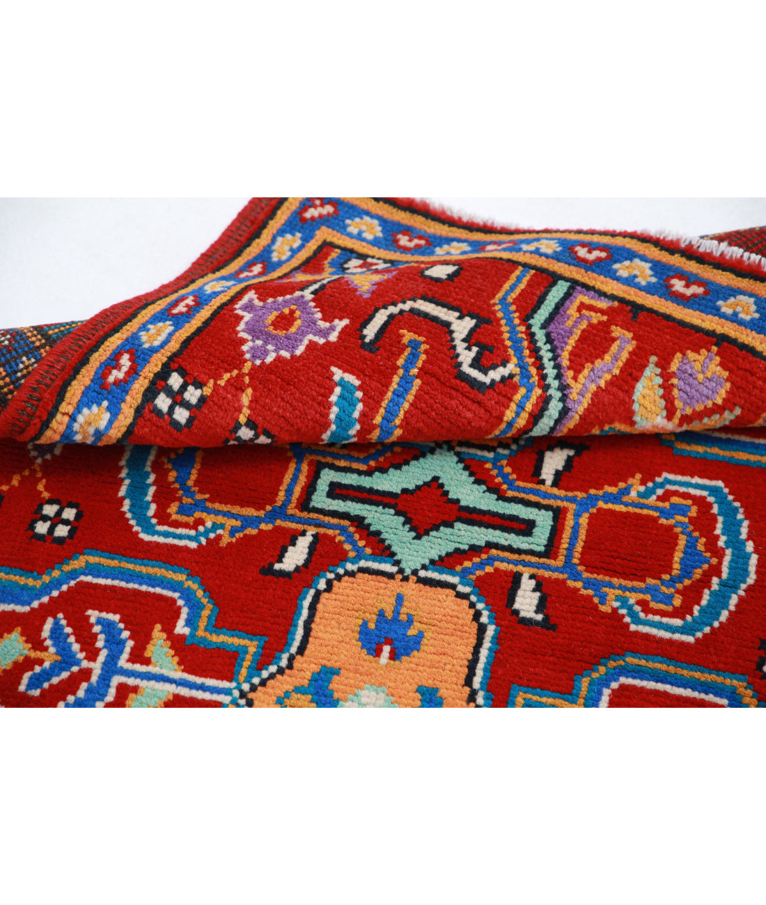 Revival 2'8'' X 3'11'' Hand-Knotted Wool Rug 2'8'' x 3'11'' (80 X 118) / Red / Blue