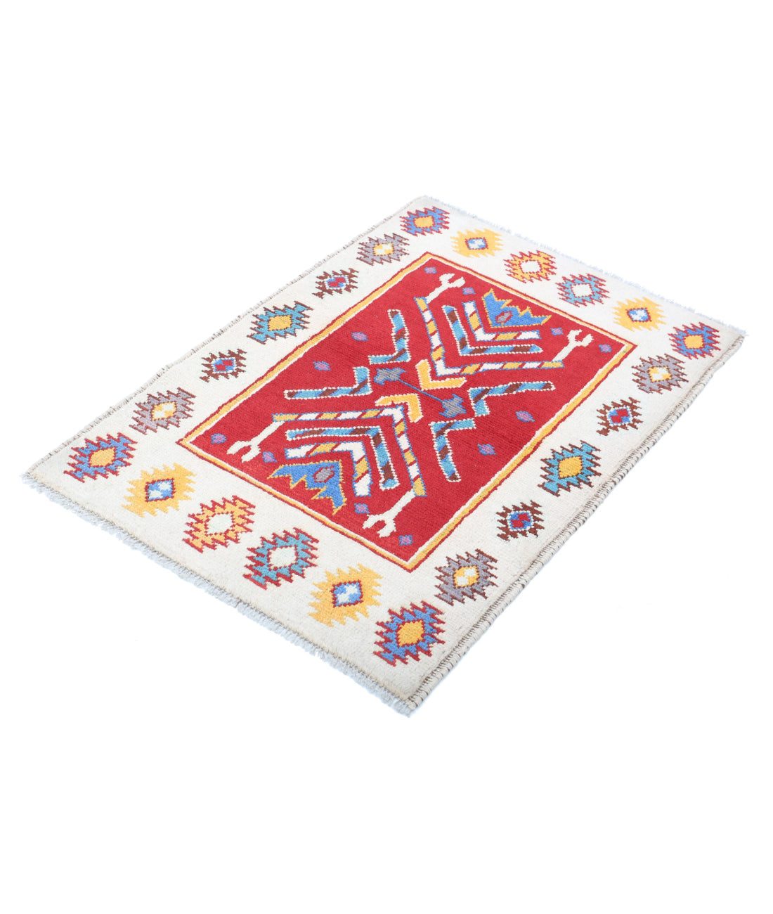 Revival 2'6'' X 3'10'' Hand-Knotted Wool Rug 2'6'' x 3'10'' (75 X 115) / Red / Ivory