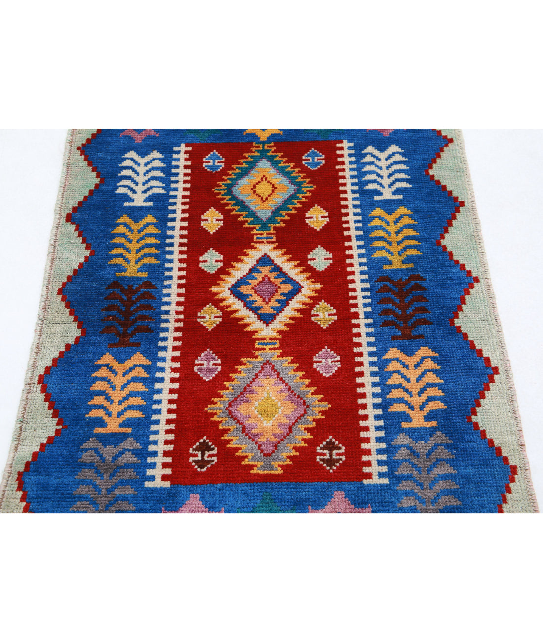 Revival 2'8'' X 3'10'' Hand-Knotted Wool Rug 2'8'' x 3'10'' (80 X 115) / Red / Blue