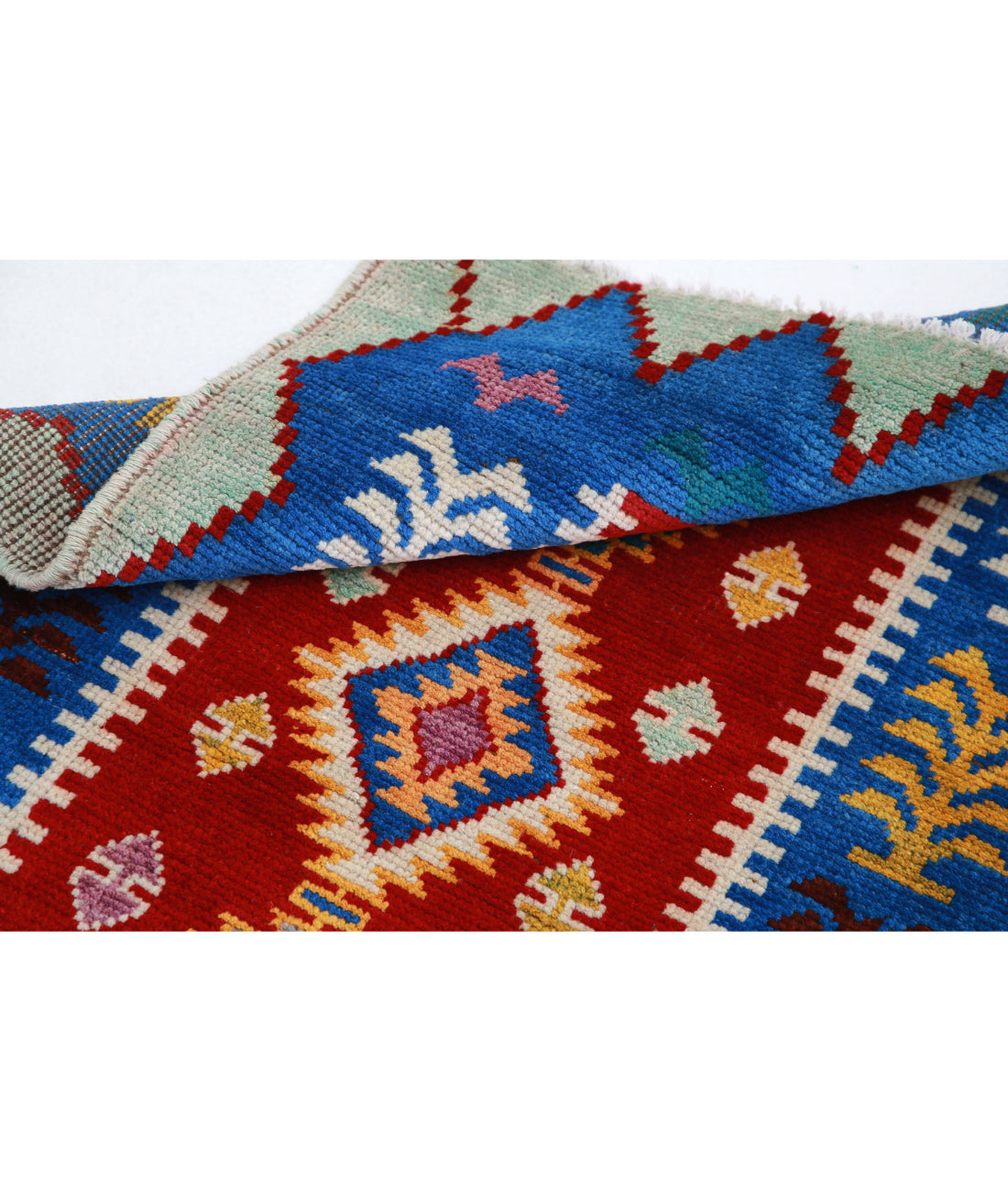 Revival 2'8'' X 3'10'' Hand-Knotted Wool Rug 2'8'' x 3'10'' (80 X 115) / Red / Blue