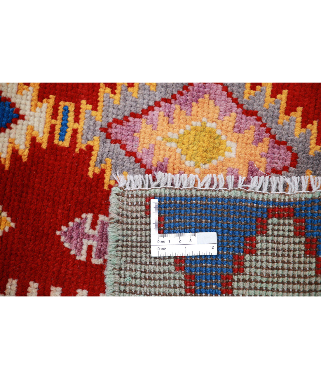 Revival 2'8'' X 3'10'' Hand-Knotted Wool Rug 2'8'' x 3'10'' (80 X 115) / Red / Blue