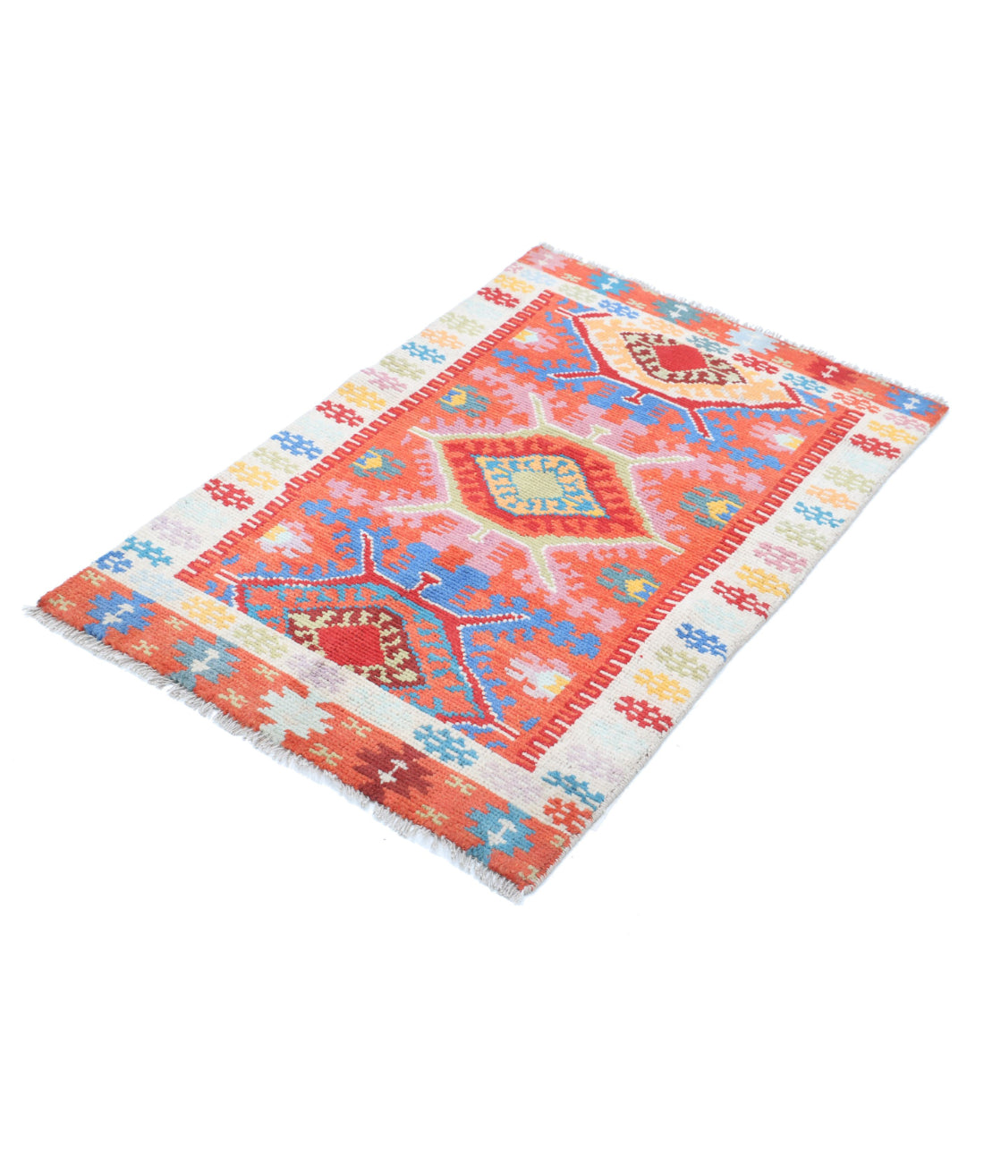 Revival 2'7'' X 3'11'' Hand-Knotted Wool Rug 2'7'' x 3'11'' (78 X 118) / Rust / Grey