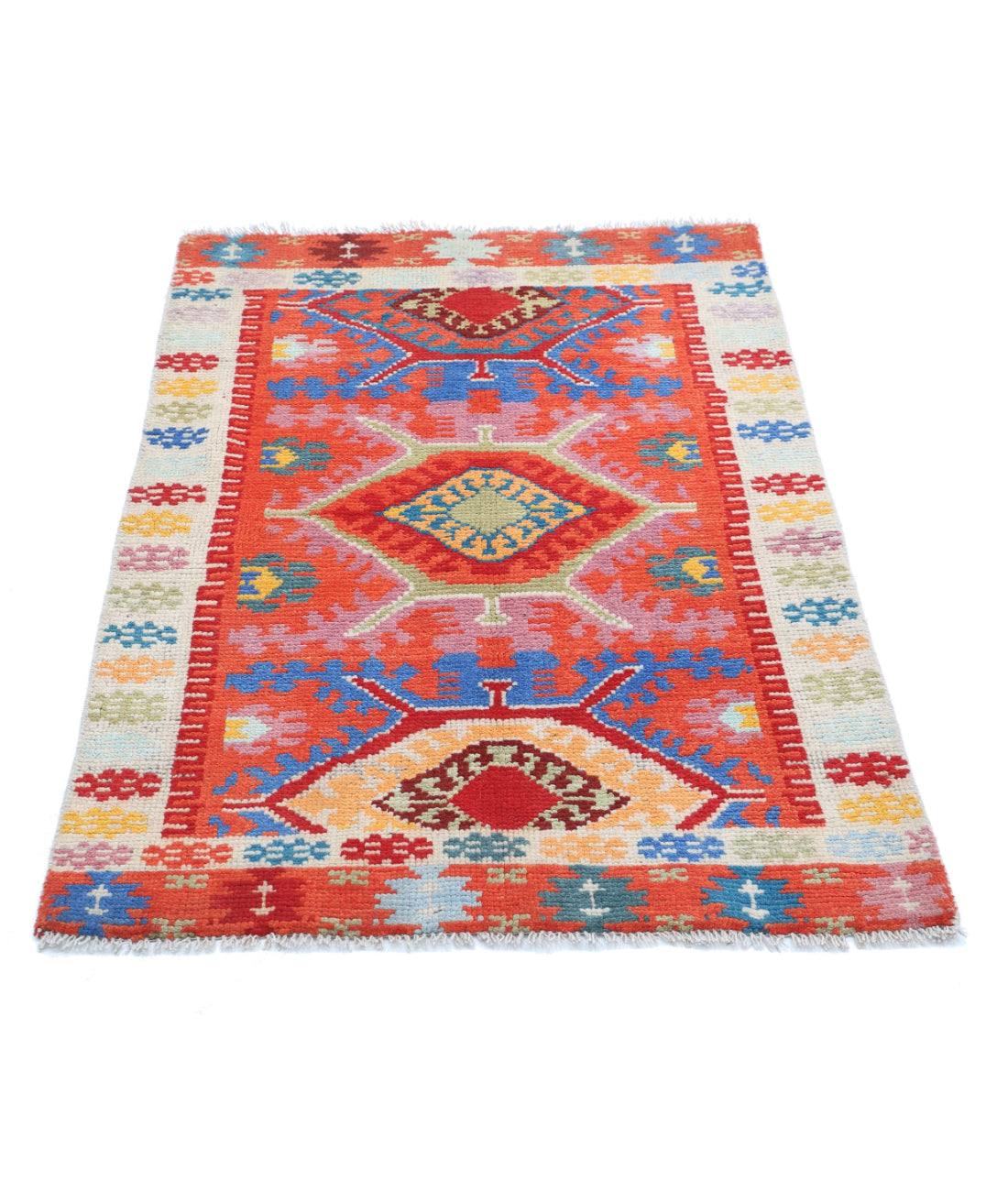 Revival 2'7'' X 3'11'' Hand-Knotted Wool Rug 2'7'' x 3'11'' (78 X 118) / Rust / Grey