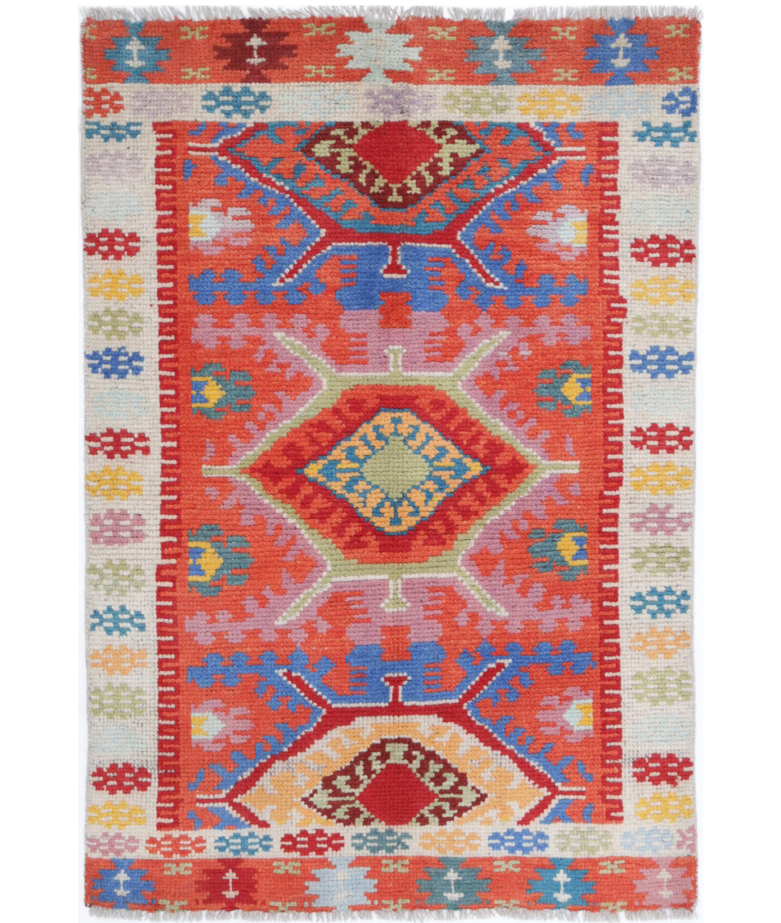 Revival 2'7'' X 3'11'' Hand-Knotted Wool Rug 2'7'' x 3'11'' (78 X 118) / Rust / Grey