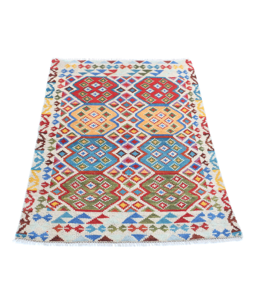 Revival 2'7'' X 3'10'' Hand-Knotted Wool Rug 2'7'' x 3'10'' (78 X 115) / Ivory / Multi