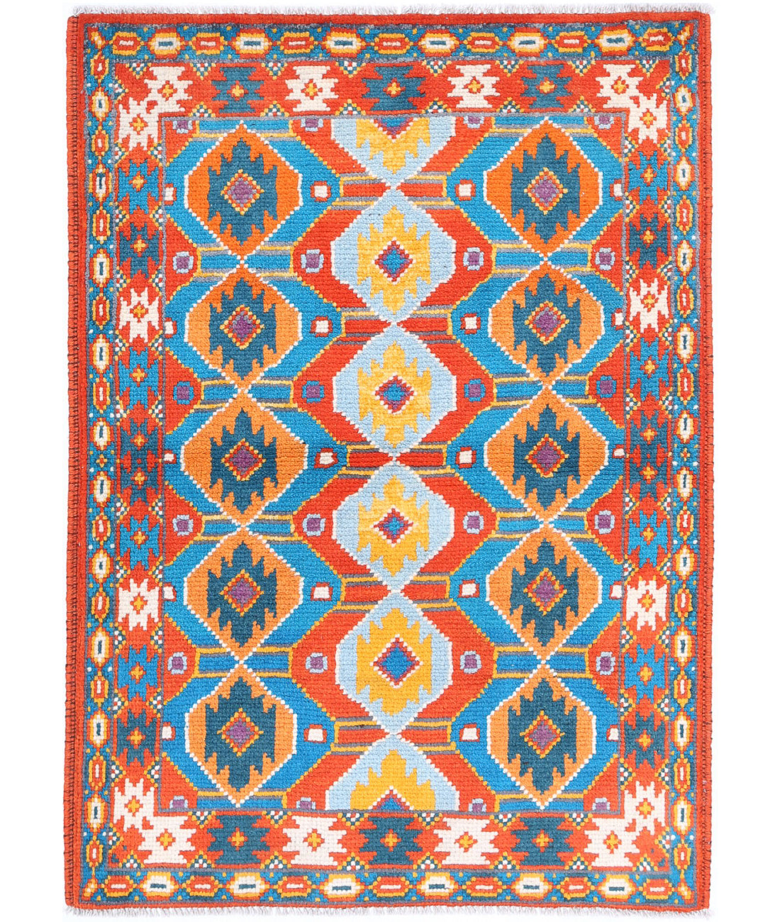 Revival 2'9'' X 4'0'' Hand-Knotted Wool Rug 2'9'' x 4'0'' (83 X 120) / Rust / Gold