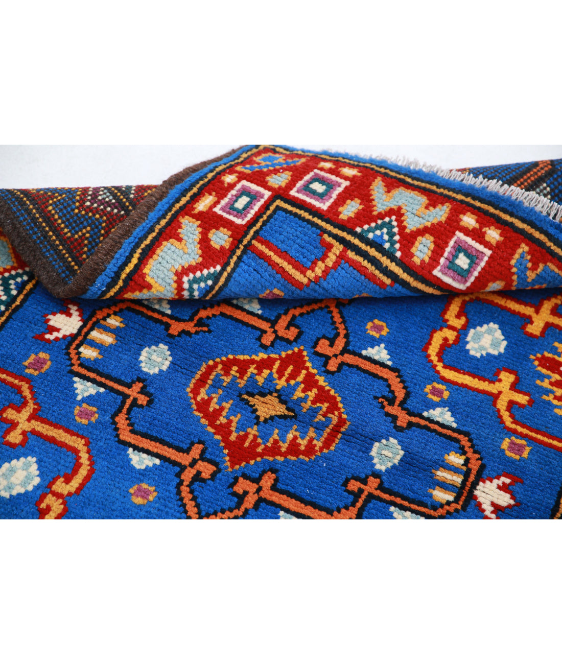 Revival 2'8'' X 4'1'' Hand-Knotted Wool Rug 2'8'' x 4'1'' (80 X 123) / Blue / Red