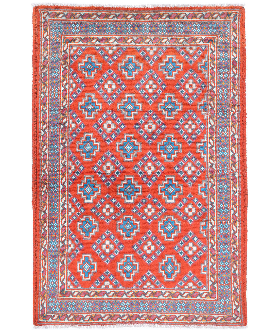 Revival 3'3'' X 5'6'' Hand-Knotted Wool Rug 3'3'' x 5'6'' (98 X 165) / Rust / Purple