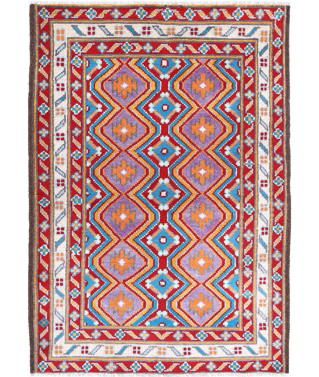 Revival 3'5'' X 5'0'' Hand-Knotted Wool Rug 3'5'' x 5'0'' (103 X 150) / Multi / Red