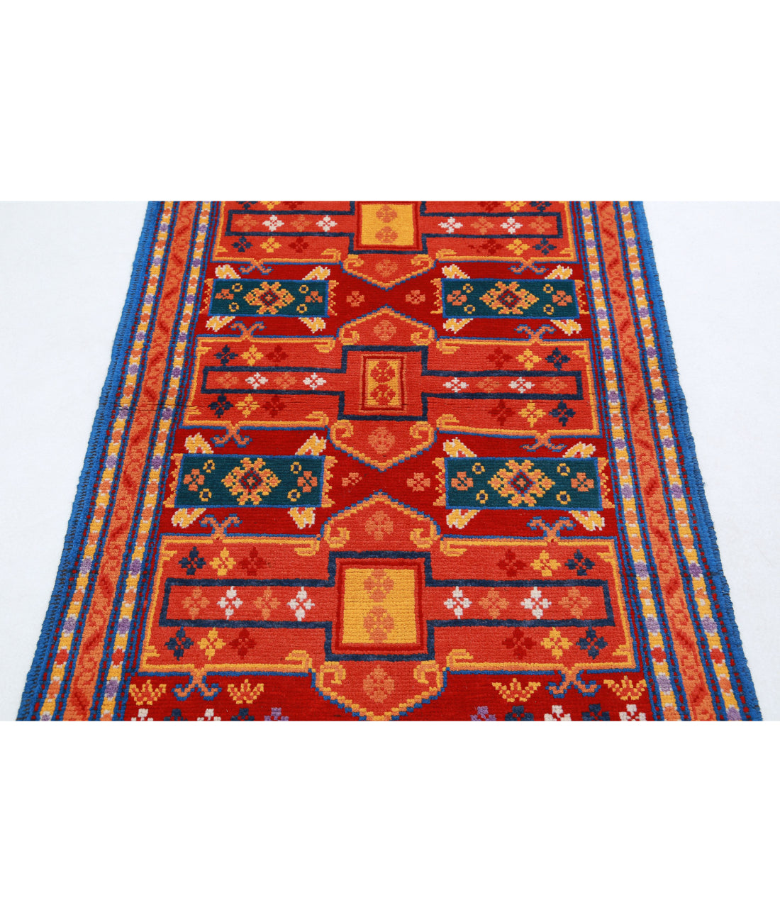 Revival 3'3'' X 4'10'' Hand-Knotted Wool Rug 3'3'' x 4'10'' (98 X 145) / Red / Gold