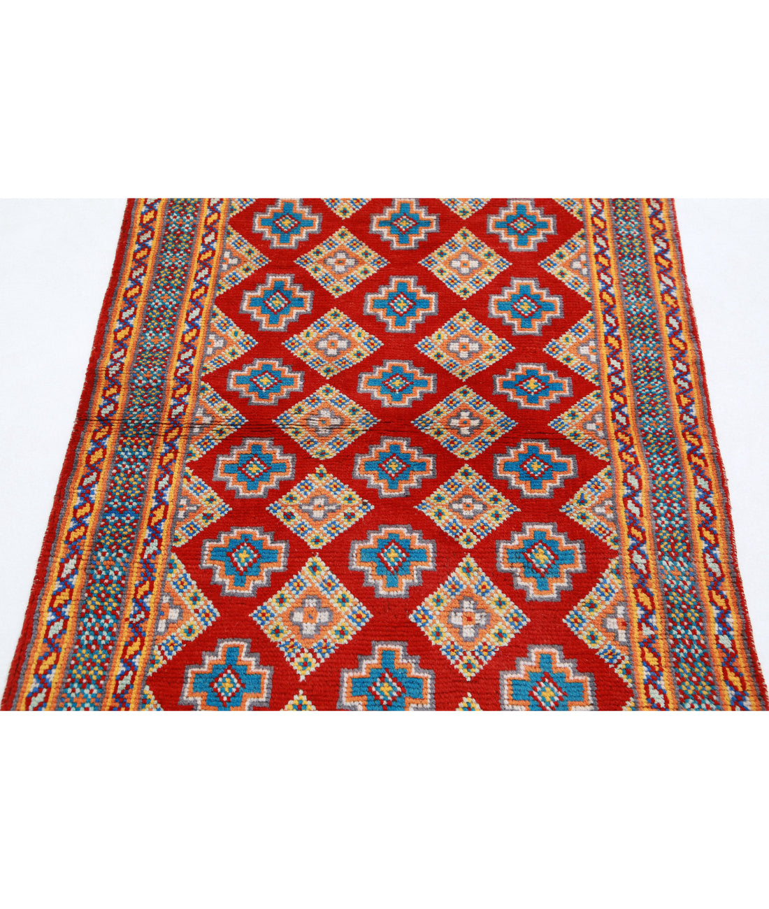 Revival 3'3'' X 4'11'' Hand-Knotted Wool Rug 3'3'' x 4'11'' (98 X 148) / Red / Blue