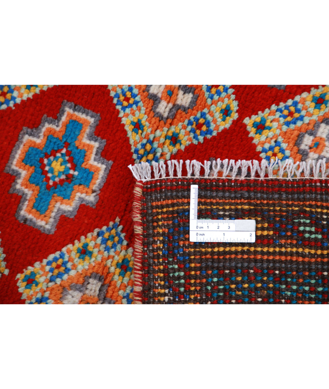 Revival 3'3'' X 4'11'' Hand-Knotted Wool Rug 3'3'' x 4'11'' (98 X 148) / Red / Blue