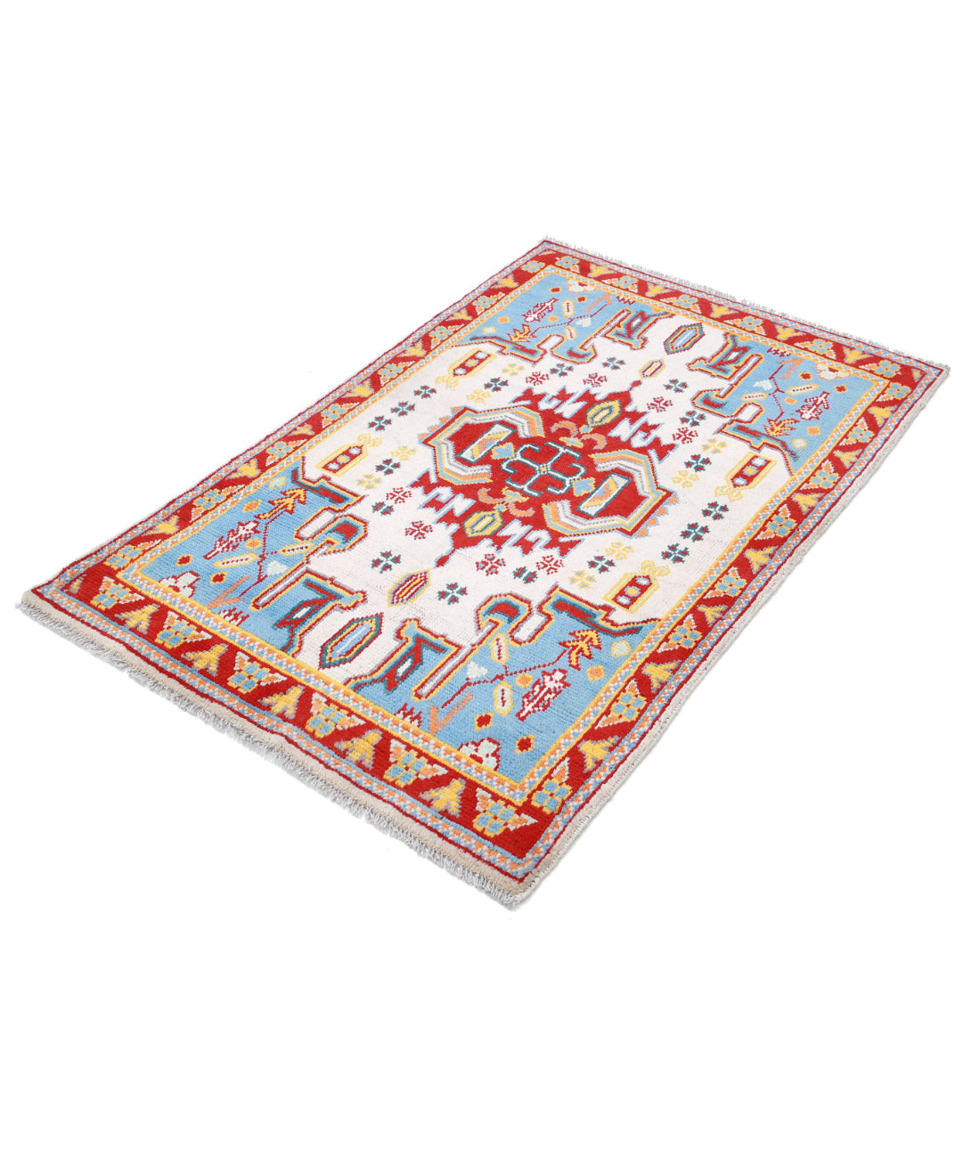 Revival 3'3'' X 5'0'' Hand-Knotted Wool Rug 3'3'' x 5'0'' (98 X 150) / Ivory / Red