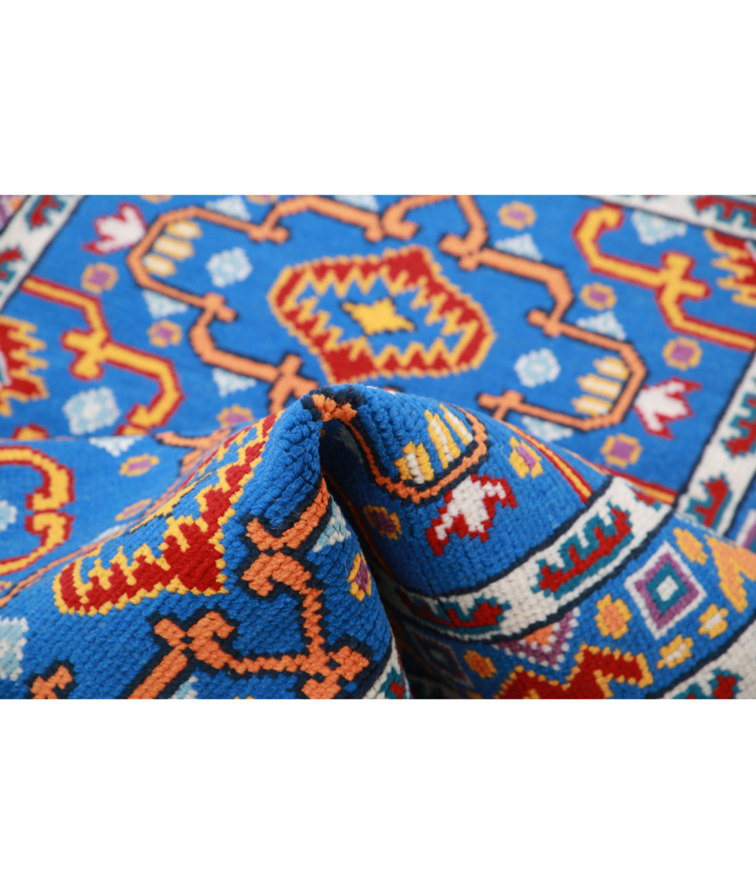 Revival 3'4'' X 4'11'' Hand-Knotted Wool Rug 3'4'' x 4'11'' (100 X 148) / Blue / Red