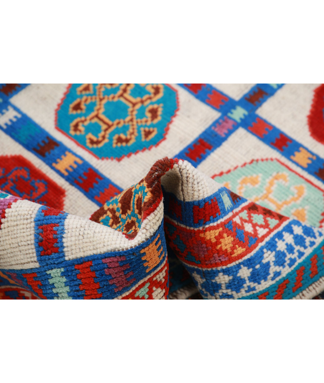 Revival 3'3'' X 4'9'' Hand-Knotted Wool Rug 3'3'' x 4'9'' (98 X 143) / Ivory / Orange