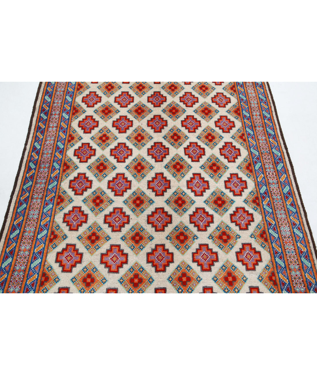Revival 4'10'' X 6'9'' Hand-Knotted Wool Rug 4'10'' x 6'9'' (145 X 203) / Ivory / Blue