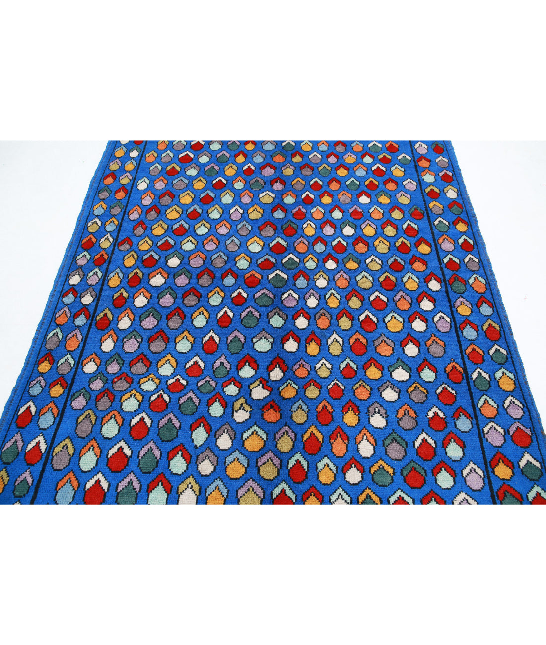 Revival 5'7'' X 7'7'' Hand-Knotted Wool Rug 5'7'' x 7'7'' (168 X 228) / Blue / Red
