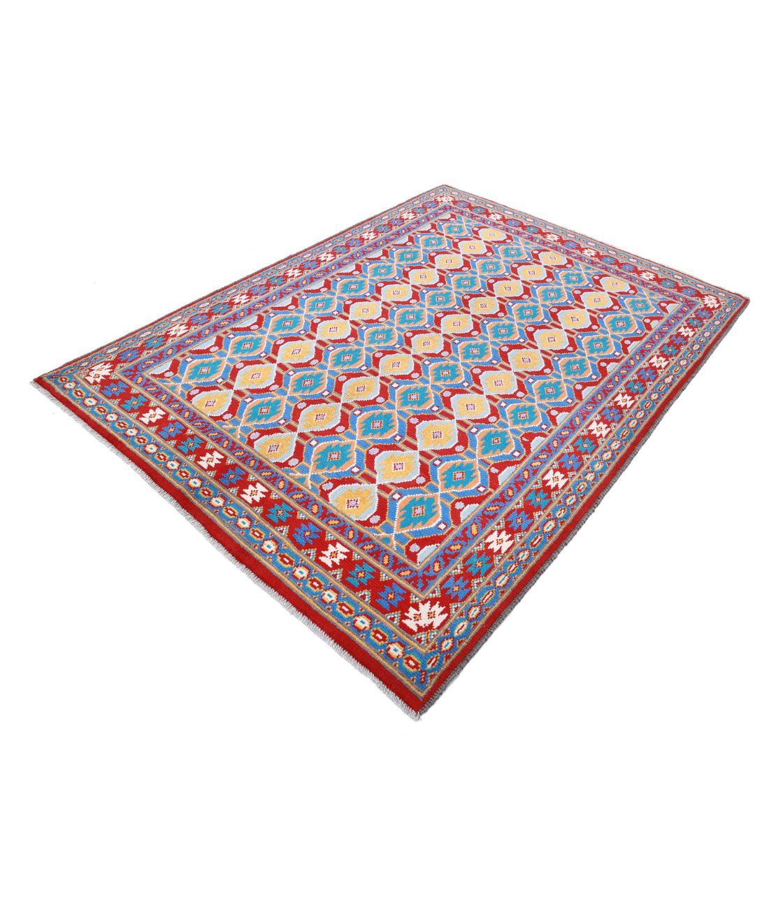 Revival 5'8'' X 7'9'' Hand-Knotted Wool Rug 5'8'' x 7'9'' (170 X 233) / Red / Multi