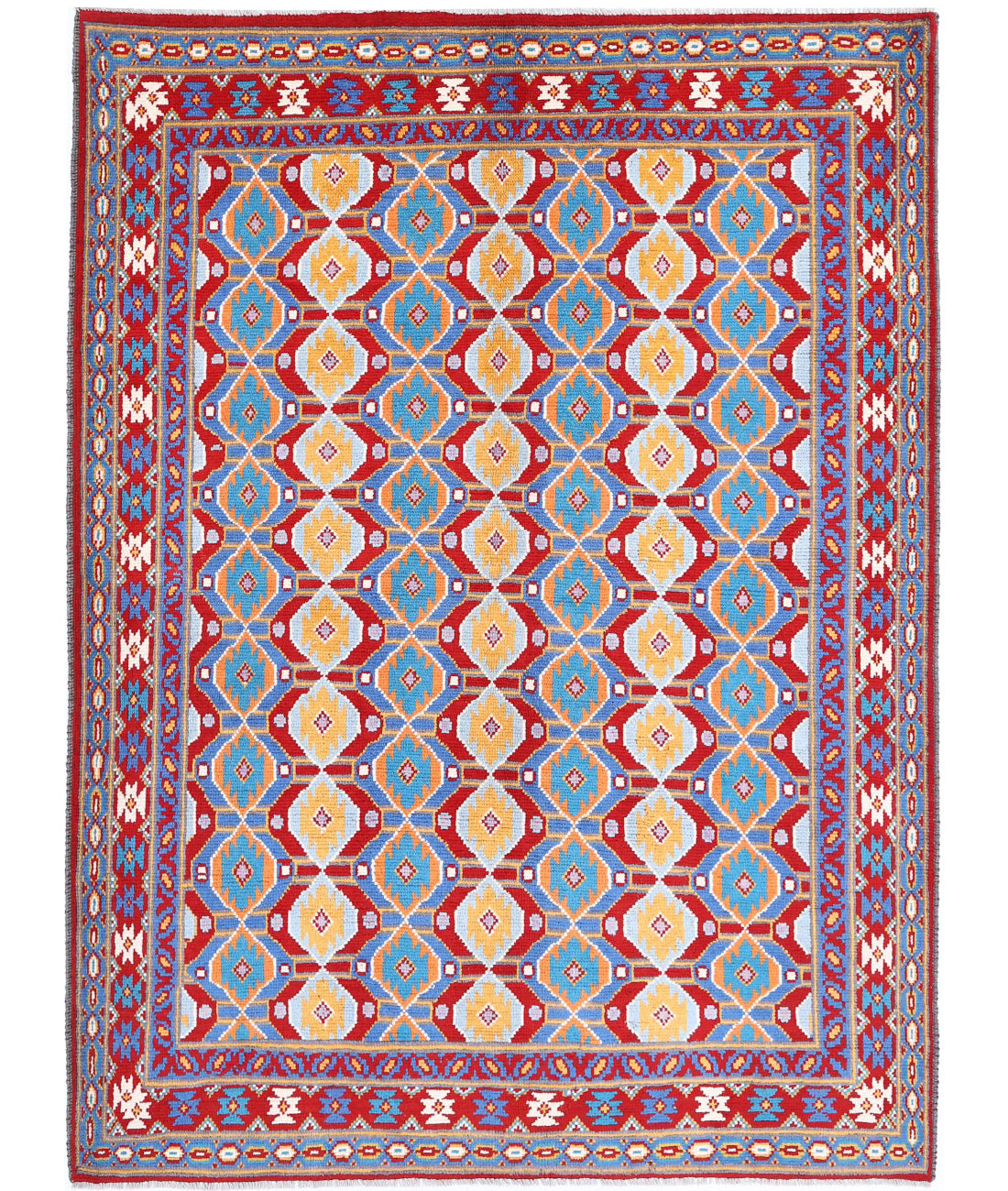Revival 5'8'' X 7'9'' Hand-Knotted Wool Rug 5'8'' x 7'9'' (170 X 233) / Red / Multi