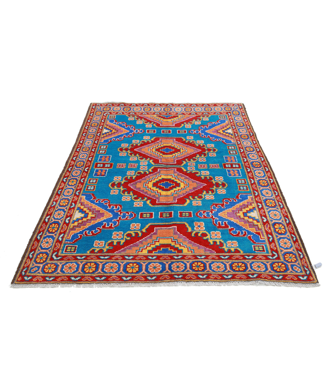 Revival 4'9'' X 6'8'' Hand-Knotted Wool Rug 4'9'' x 6'8'' (143 X 200) / Teal / Blue