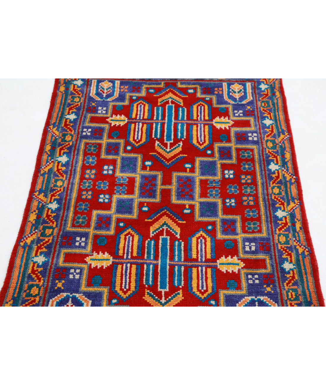 Revival 2'6'' X 3'10'' Hand-Knotted Wool Rug 2'6'' x 3'10'' (75 X 115) / Red / Purple