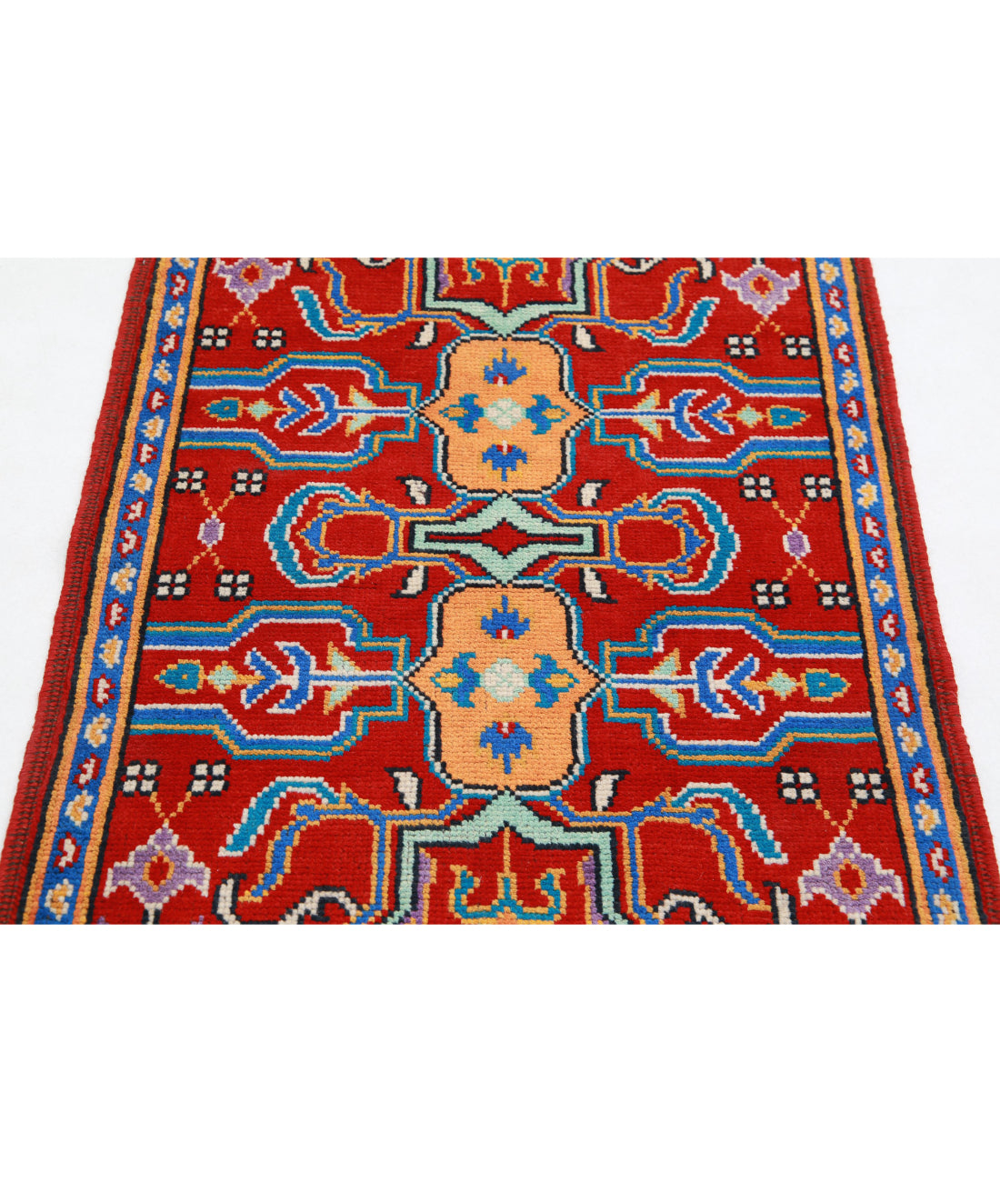 Revival 2'8'' X 3'11'' Hand-Knotted Wool Rug 2'8'' x 3'11'' (80 X 118) / Red / Blue