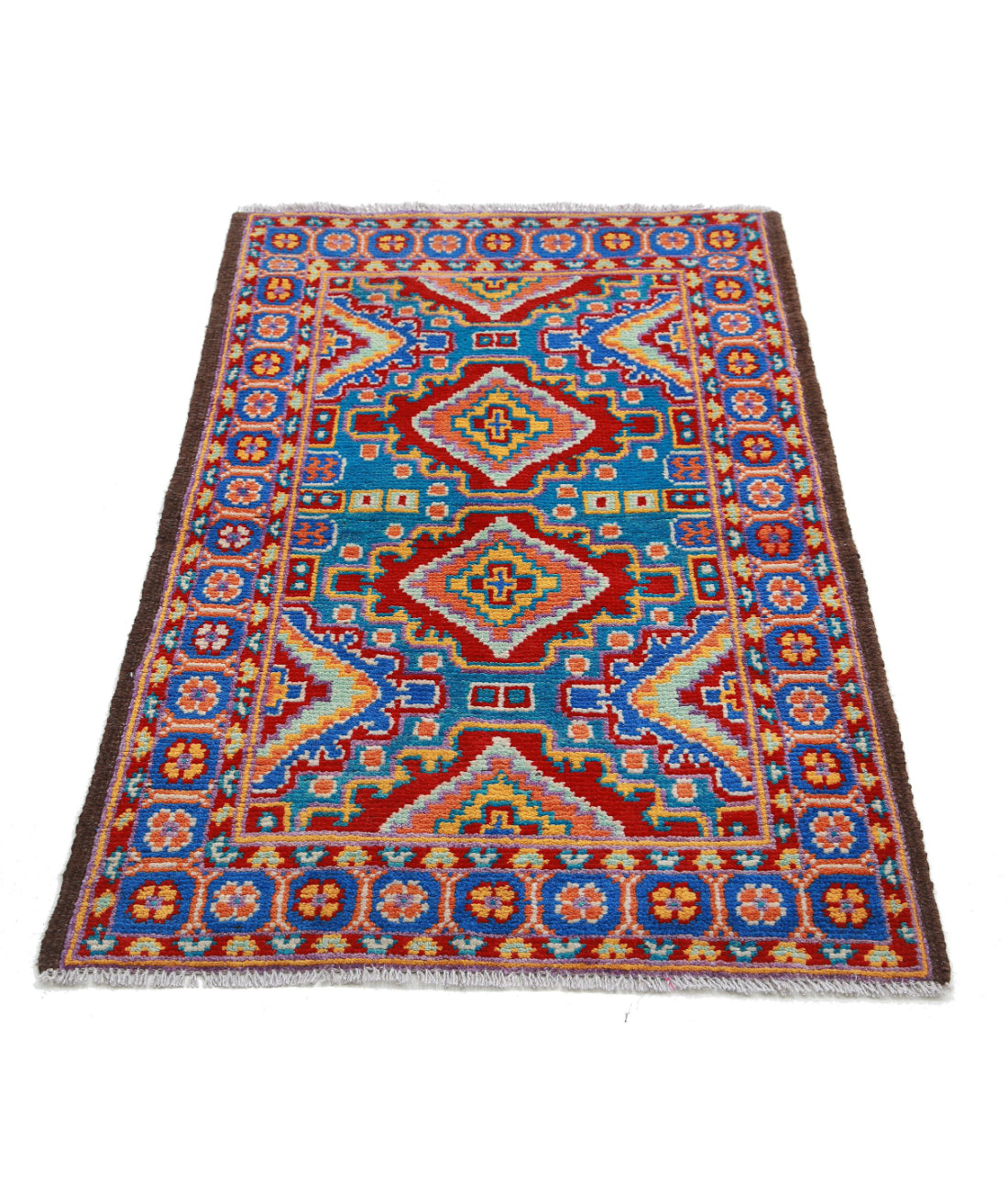 Revival 2'5'' X 4'4'' Hand-Knotted Wool Rug 2'5'' x 4'4'' (73 X 130) / Teal / Blue