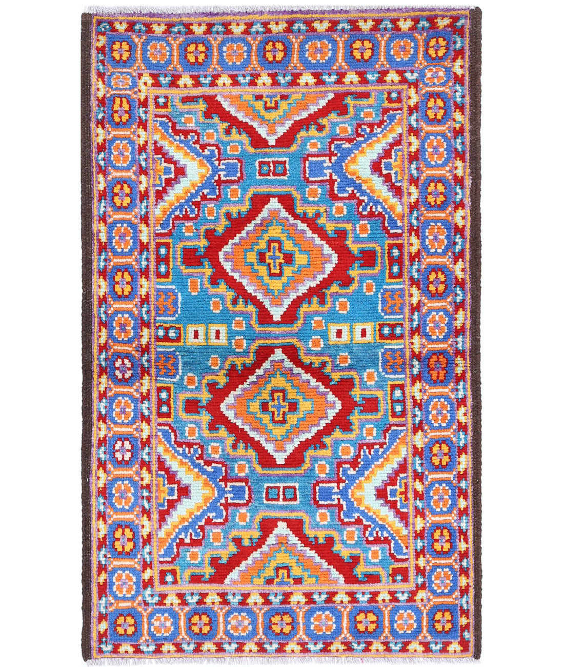 Revival 2'5'' X 4'4'' Hand-Knotted Wool Rug 2'5'' x 4'4'' (73 X 130) / Teal / Blue