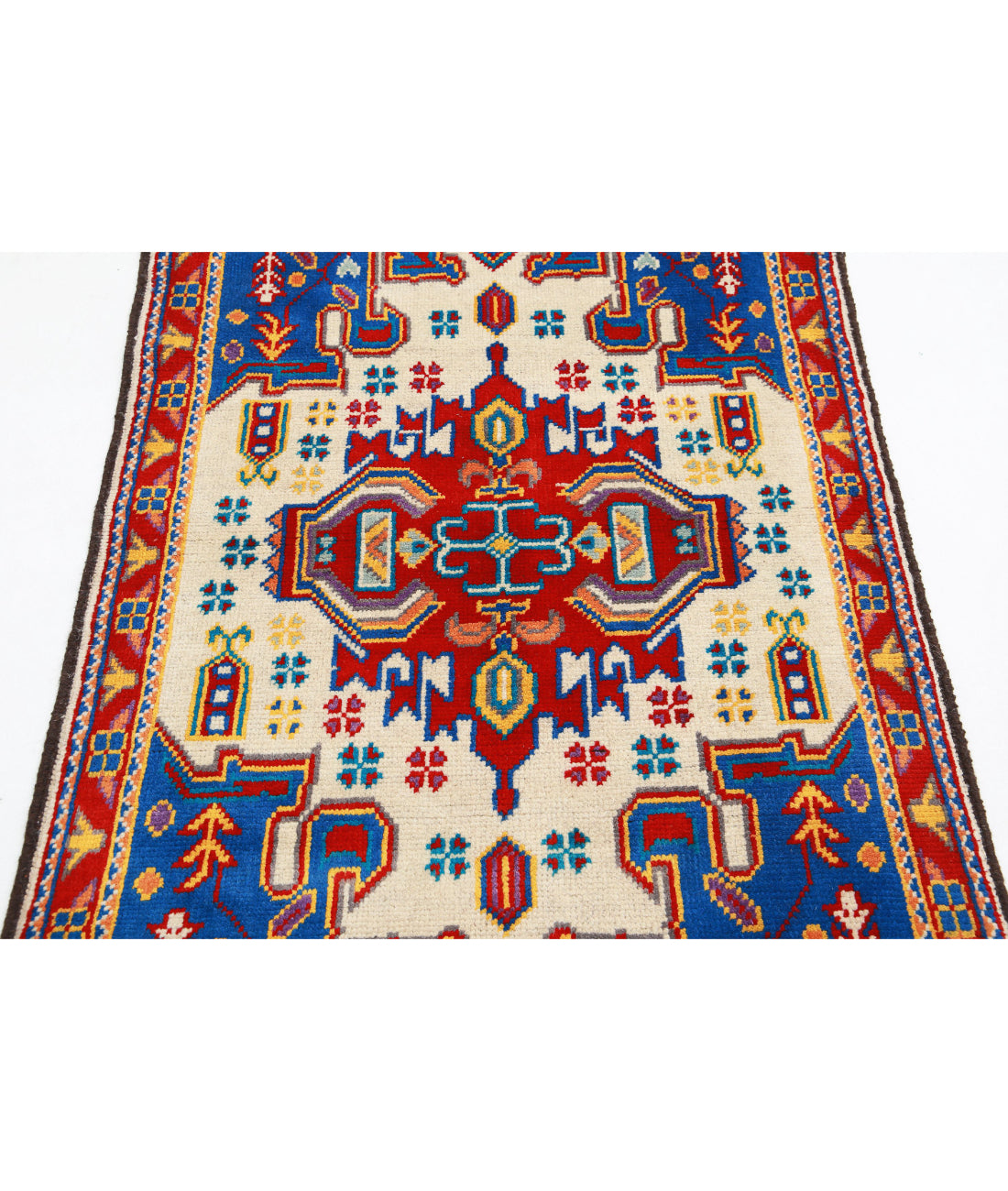 Revival 3'2'' X 4'10'' Hand-Knotted Wool Rug 3'2'' x 4'10'' (95 X 145) / Ivory / Red