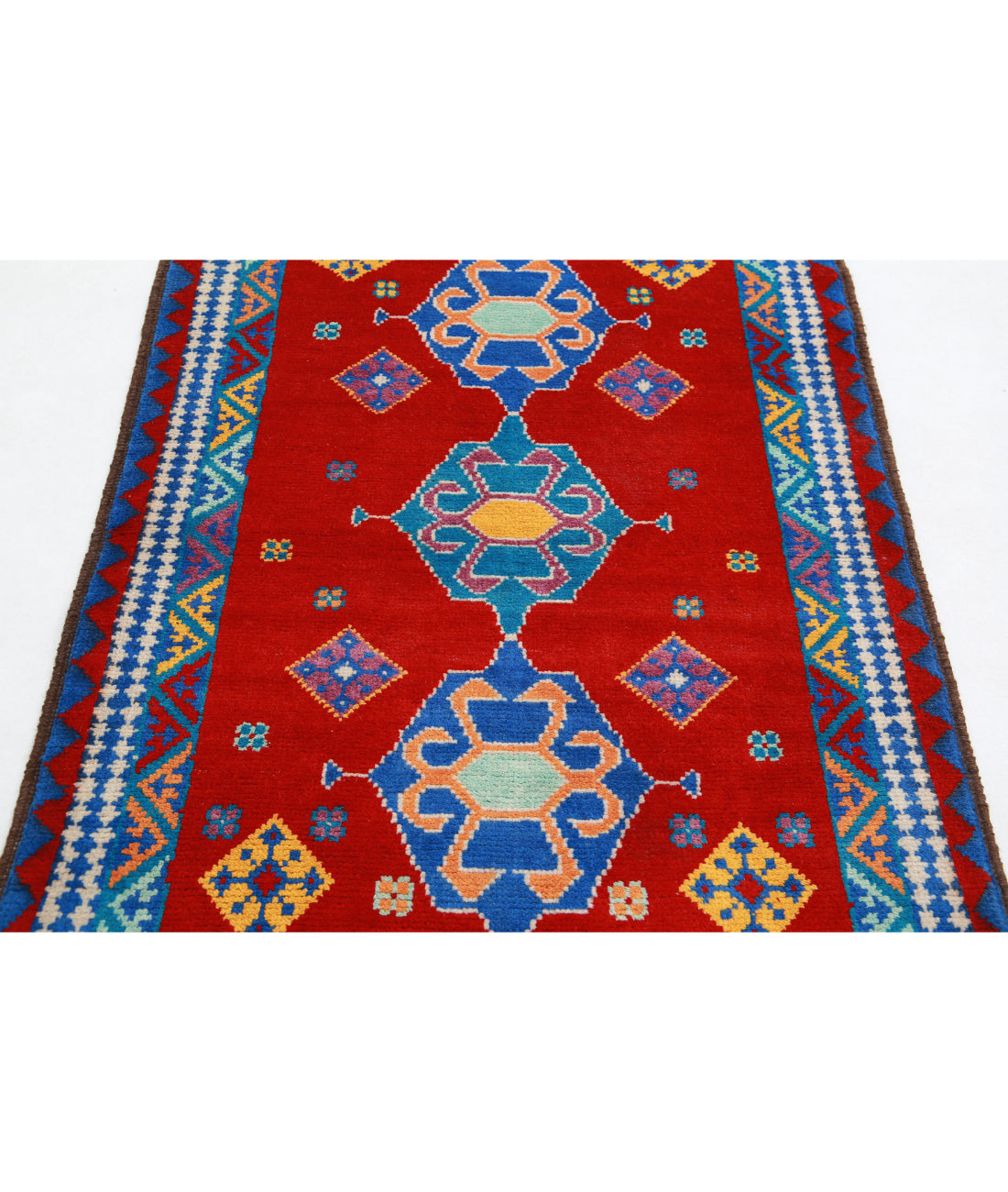 Revival 3'0'' X 4'10'' Hand-Knotted Wool Rug 3'0'' x 4'10'' (90 X 145) / Red / Blue