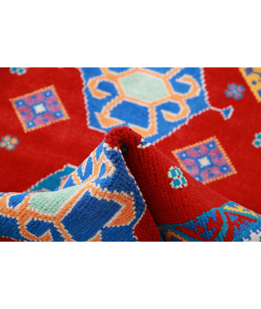 Revival 3'0'' X 4'10'' Hand-Knotted Wool Rug 3'0'' x 4'10'' (90 X 145) / Red / Blue