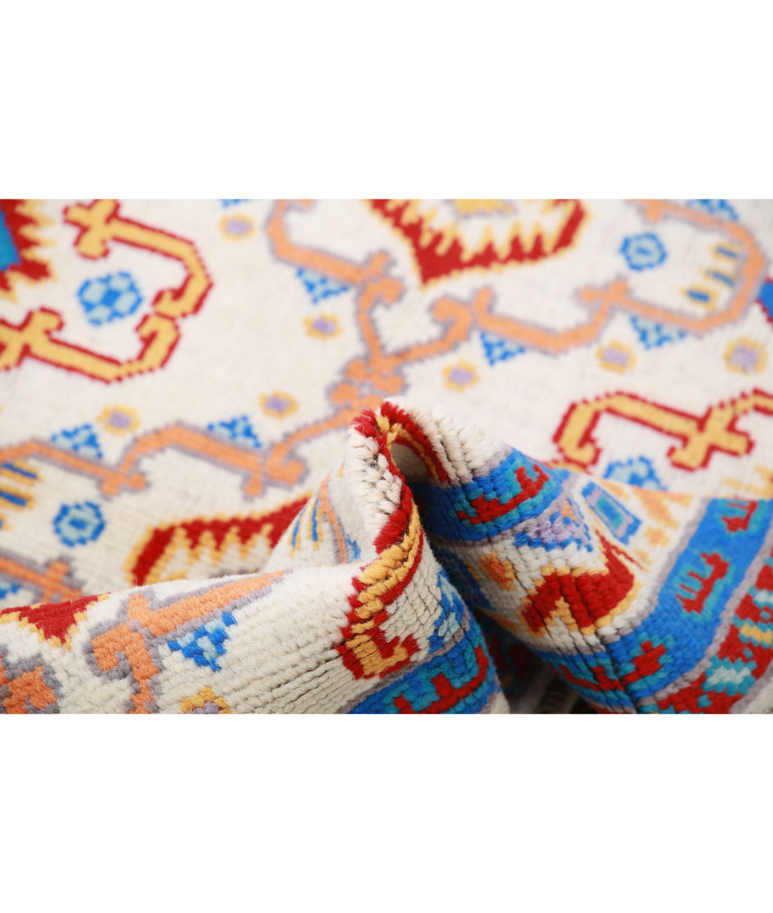 Revival 3'5'' X 5'0'' Hand-Knotted Wool Rug 3'5'' x 5'0'' (103 X 150) / Ivory / Blue