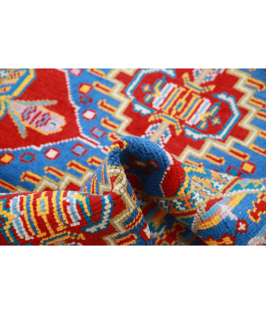 Revival 3'3'' X 4'9'' Hand-Knotted Wool Rug 3'3'' x 4'9'' (98 X 143) / Red / Blue