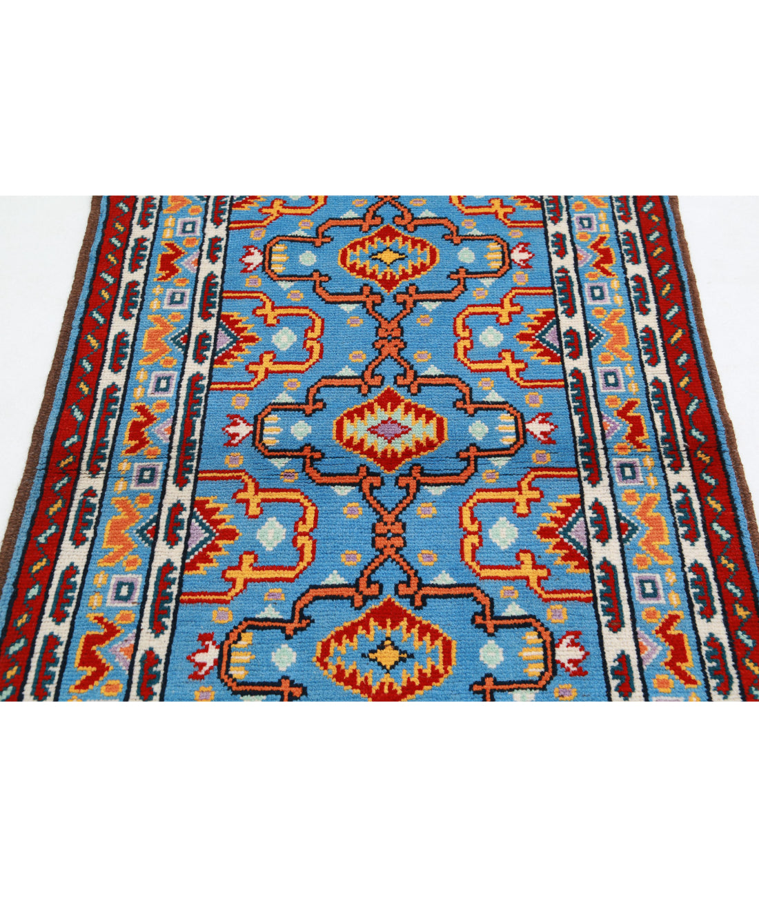 Revival 3'5'' X 5'0'' Hand-Knotted Wool Rug 3'5'' x 5'0'' (103 X 150) / Blue / Red