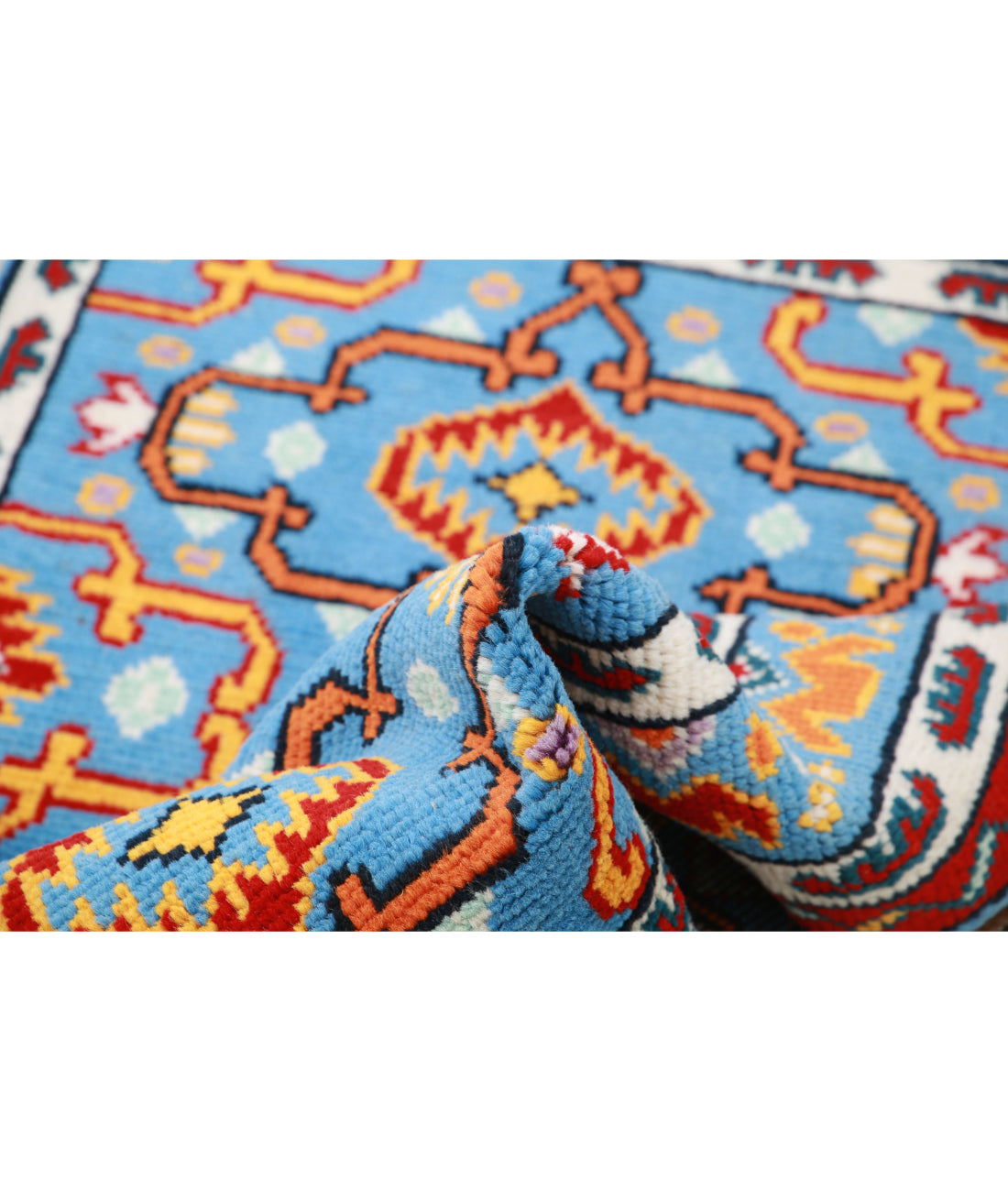 Revival 3'5'' X 5'0'' Hand-Knotted Wool Rug 3'5'' x 5'0'' (103 X 150) / Blue / Red