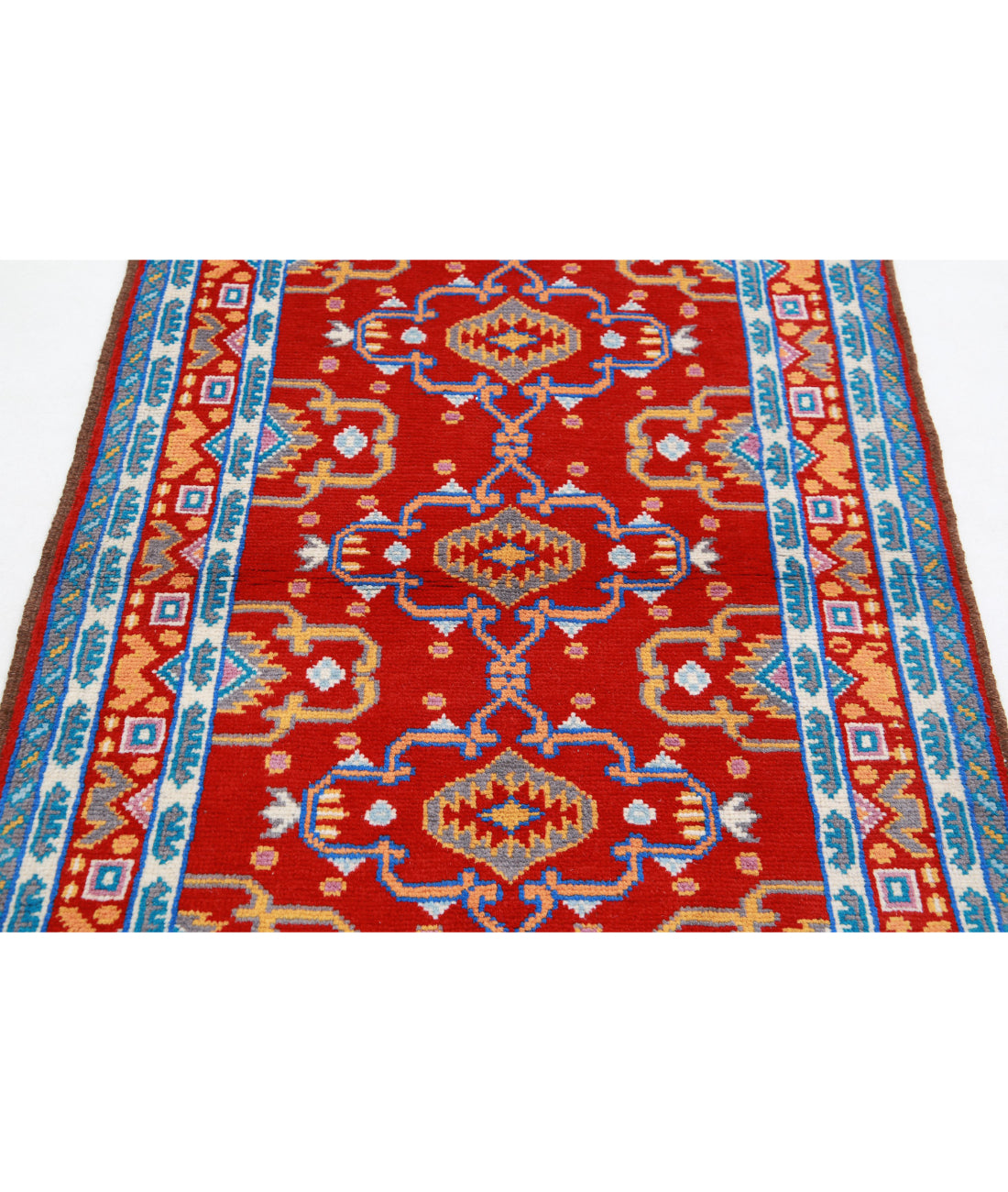 Revival 3'4'' X 4'11'' Hand-Knotted Wool Rug 3'4'' x 4'11'' (100 X 148) / Red / Ivory
