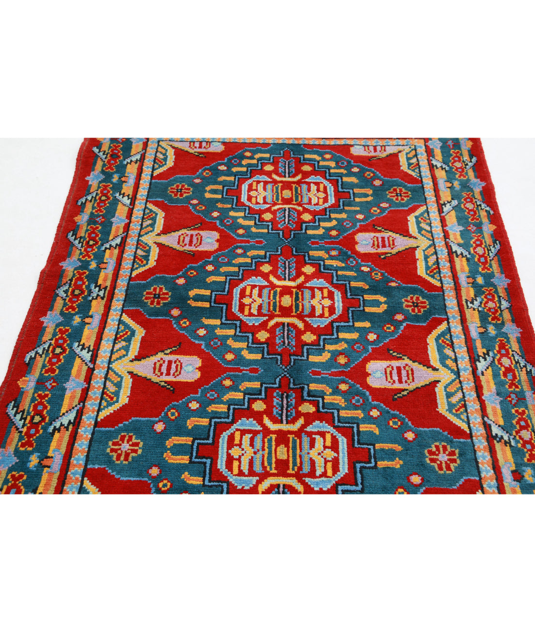 Revival 3'11'' X 5'8'' Hand-Knotted Wool Rug 3'11'' x 5'8'' (118 X 170) / Red / Green