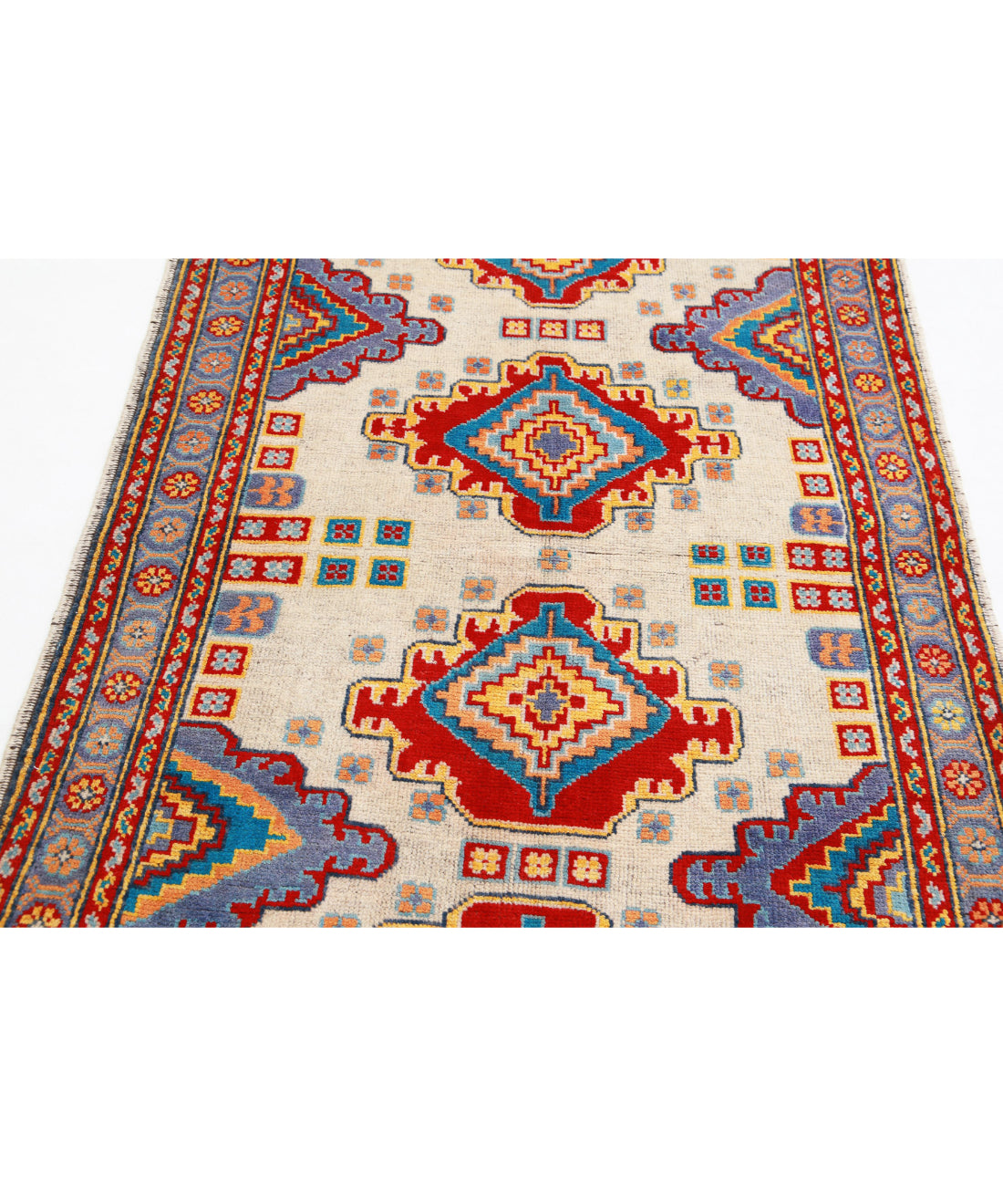 Revival 4'0'' X 5'9'' Hand-Knotted Wool Rug 4'0'' x 5'9'' (120 X 173) / Ivory / Purple