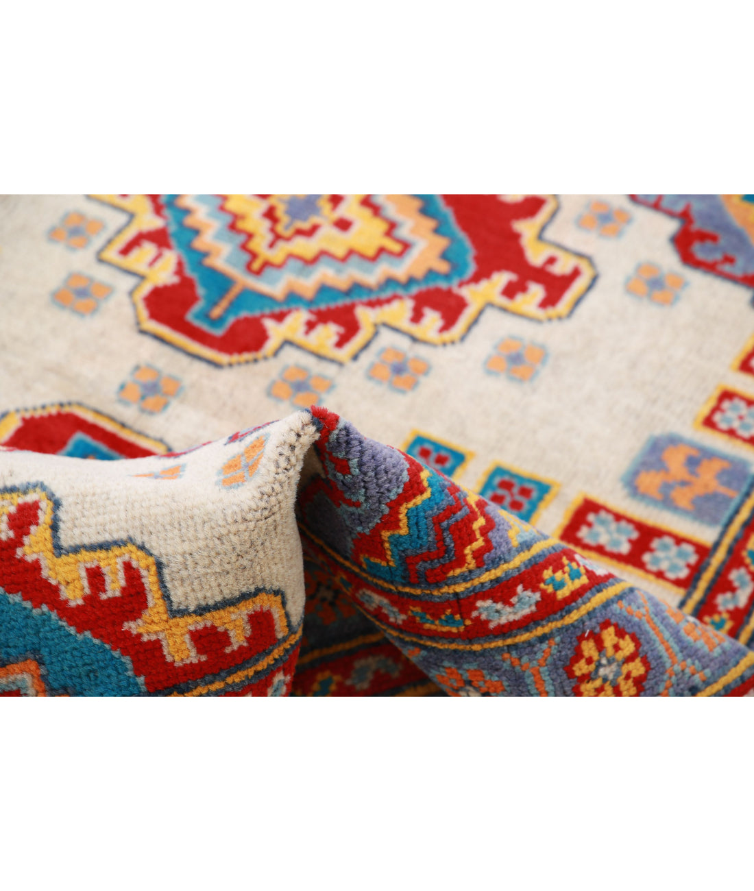 Revival 4'0'' X 5'9'' Hand-Knotted Wool Rug 4'0'' x 5'9'' (120 X 173) / Ivory / Purple