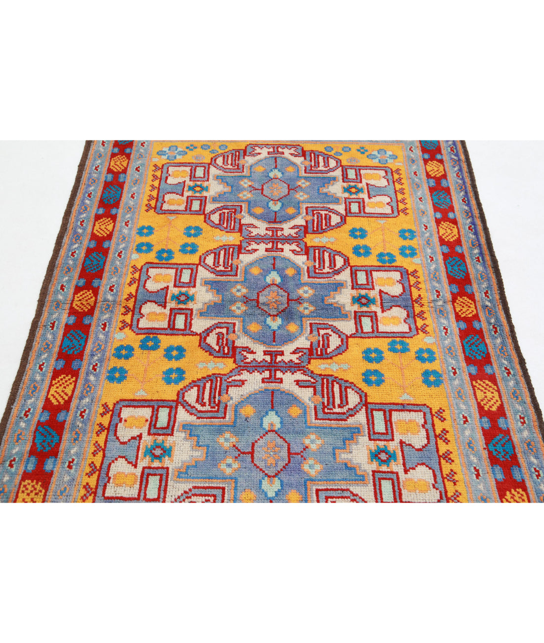 Revival 3'11'' X 5'6'' Hand-Knotted Wool Rug 3'11'' x 5'6'' (118 X 165) / Gold / Red