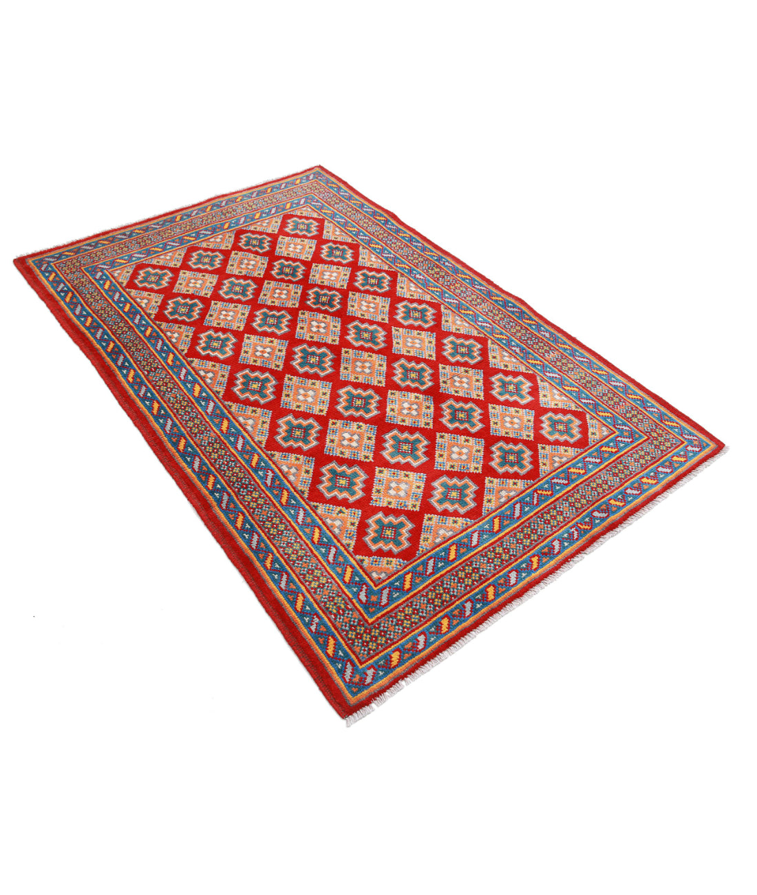 Revival 3'11'' X 6'1'' Hand-Knotted Wool Rug 3'11'' x 6'1'' (118 X 183) / Red / Multi