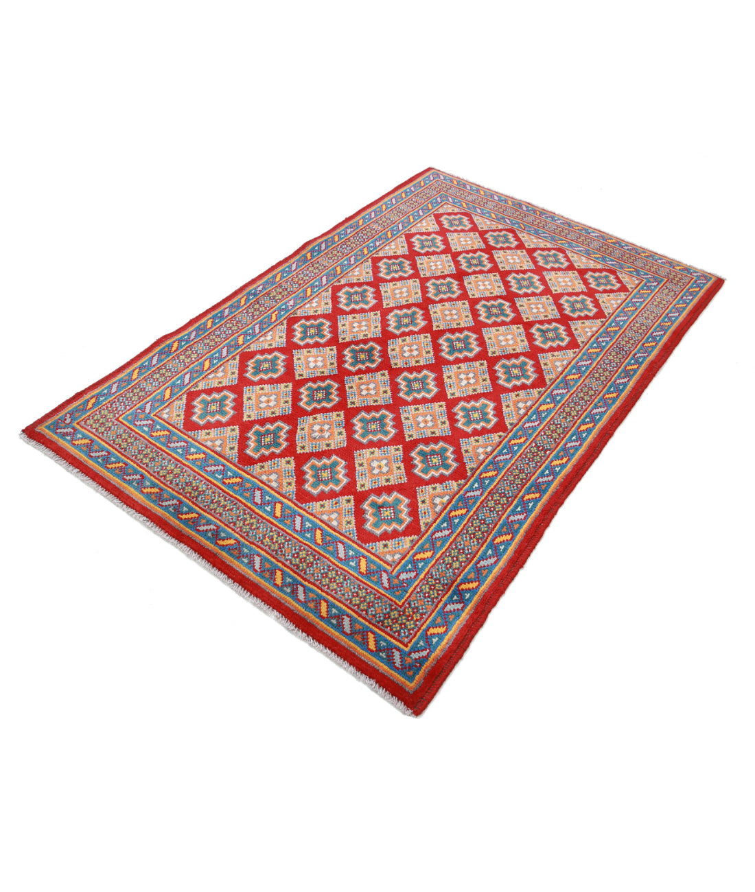 Revival 3'11'' X 6'1'' Hand-Knotted Wool Rug 3'11'' x 6'1'' (118 X 183) / Red / Multi